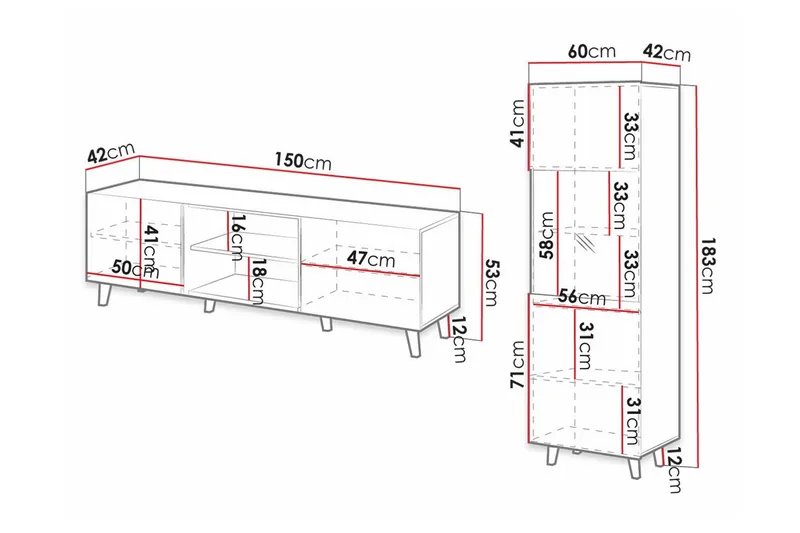 Strontian Möbelset För Vardagsrum Scandinavian Choice Black - Huonekalut - Kalustesetit - Olohuoneen kalustesetit