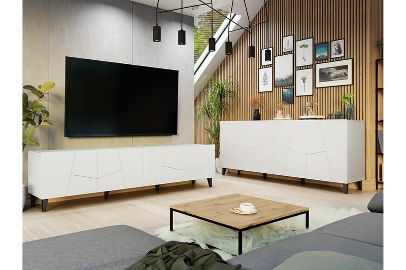 Strontian Möbelset För Vardagsrum Scandinavian Choice White - Huonekalut - Kalustesetit - Olohuoneen kalustesetit