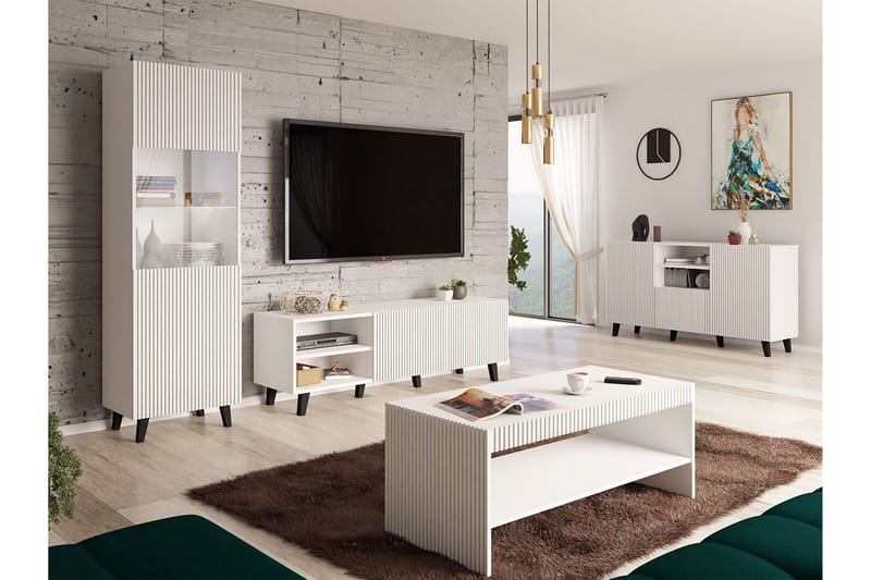 Strontian Möbelset För Vardagsrum Scandinavian Choice White - Huonekalut - Kalustesetit - Olohuoneen kalustesetit