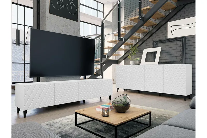 Strontian Möbelset För Vardagsrum Scandinavian Choice White - Huonekalut - Kalustesetit - Olohuoneen kalustesetit