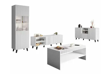 Strontian Möbelset För Vardagsrum Scandinavian Choice White - Huonekalut - Kalustesetit - Olohuoneen kalustesetit