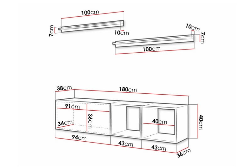 Summerville Möbelset För Vardagsrum White - Huonekalut - Kalustesetit - Olohuoneen kalustesetit