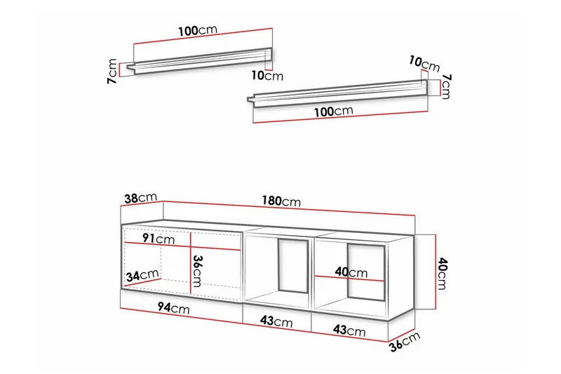 Summerville Möbelset För Vardagsrum White - Huonekalut - Kalustesetit - Olohuoneen kalustesetit
