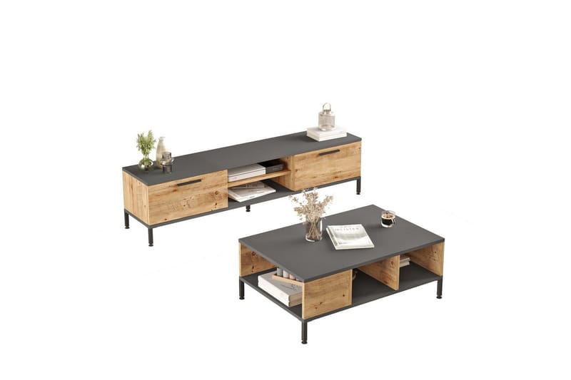 Olohuoneen kalustesetti Galloway atlantinmänty / antrasiitti, Harmaa