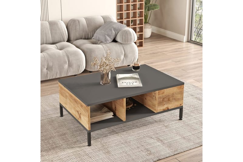 Olohuoneen kalustesetti Galloway atlantinmänty / antrasiitti - Harmaa - Huonekalut - Kalustesetit - Olohuoneen kalustesetit