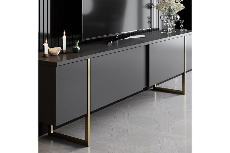 Olohuoneen kalustesetti Masafumie-setti Antrasiitti / Kulta - Antrasiitti / Kulta - Huonekalut - Kalustesetit - Olohuoneen kalustesetit