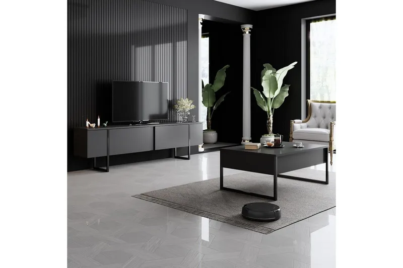 Olohuoneen kalustesetti Masafumie-setti Antrasiitti / Musta - Antrasiitti / Musta - Huonekalut - Kalustesetit - Olohuoneen kalustesetit