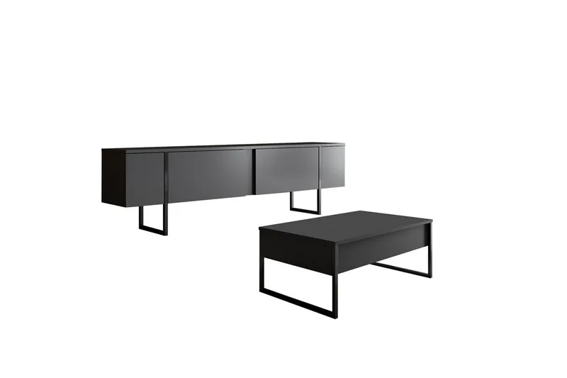 Olohuoneen kalustesetti Masafumie-setti Antrasiitti / Musta - Antrasiitti / Musta - Huonekalut - Kalustesetit - Olohuoneen kalustesetit