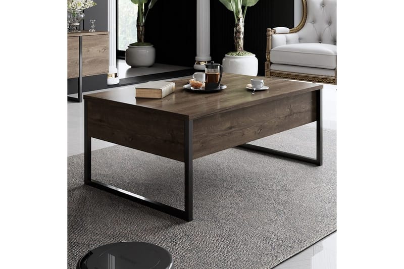 Olohuoneen kalustesetti Masafumie-setti Pähkinä / Musta - Pähkinä / Musta - Huonekalut - Kalustesetit - Olohuoneen kalustesetit