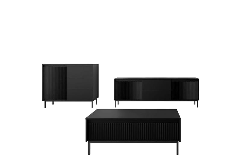 Olohuonekalustesetti Bjurholm, Musta