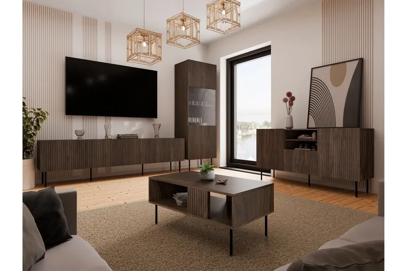 Olohuonekalustesetti Hammarstrand - Pähkinäpuu - Huonekalut - Kalustesetit - Olohuoneen kalustesetit