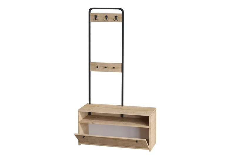 Orlis Eteiskalustesetti - Pähkinä/Musta - Huonekalut - Kalustesetit - Eteisen kalustesetit