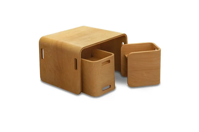 Pöytä- ja tuolisetti (3 osaa) Miraeny Luonnollinen, Luonnollinen