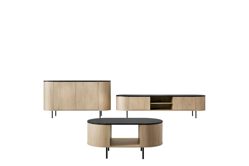 Pantego-Huonekalusetti Olohuoneeseen - Ruskea - Huonekalut - Kalustesetit - Olohuoneen kalustesetit