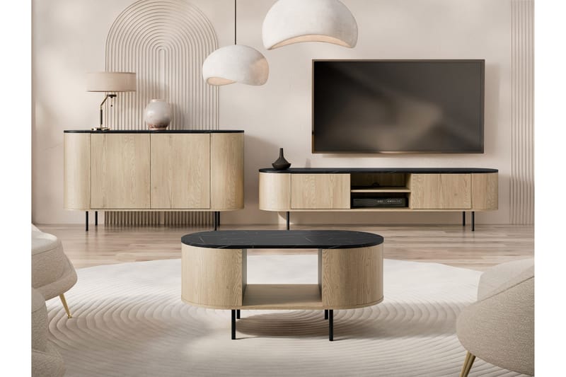 Pantego-Huonekalusetti Olohuoneeseen - Ruskea - Huonekalut - Kalustesetit - Olohuoneen kalustesetit