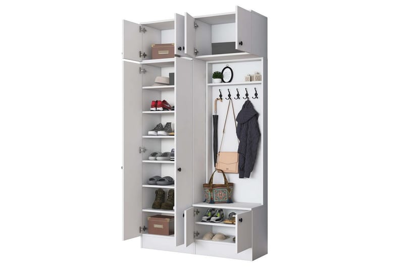 Quorra Eteiskalustesetti - Valkoinen - Huonekalut - Kalustesetit - Eteisen kalustesetit