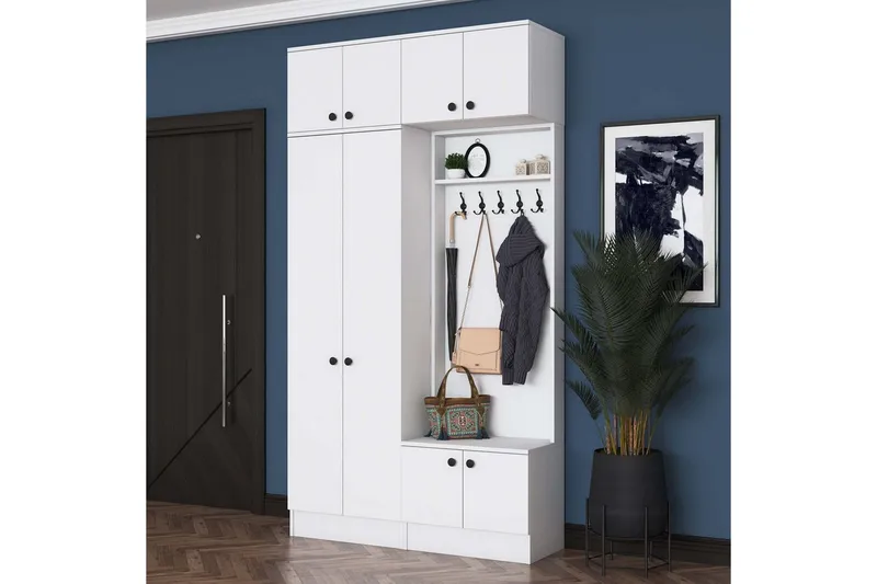 Quorra Eteiskalustesetti - Valkoinen - Huonekalut - Kalustesetit - Eteisen kalustesetit