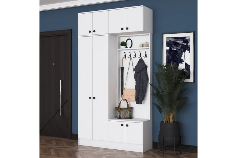 Quorra Eteiskalustesetti - Valkoinen - Huonekalut - Kalustesetit - Eteisen kalustesetit