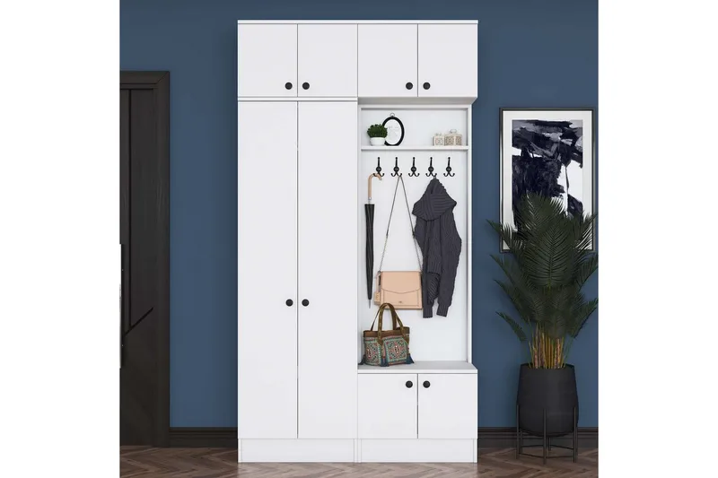 Quorra Eteiskalustesetti - Valkoinen - Huonekalut - Kalustesetit - Eteisen kalustesetit