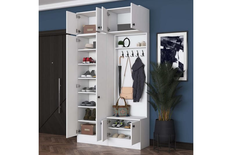 Quorra Eteiskalustesetti - Valkoinen - Huonekalut - Kalustesetit - Eteisen kalustesetit