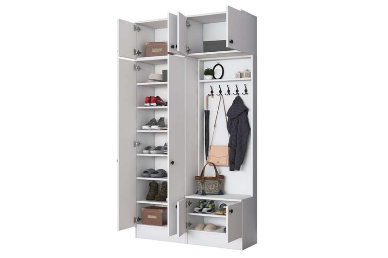 Quorra Eteiskalustesetti - Valkoinen - Huonekalut - Kalustesetit - Eteisen kalustesetit