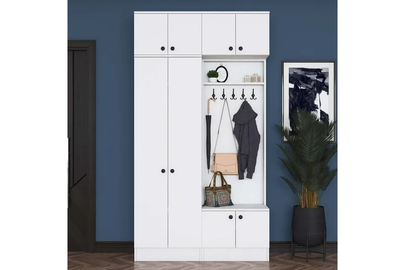 Quorra Eteiskalustesetti - Valkoinen - Huonekalut - Kalustesetit - Eteisen kalustesetit