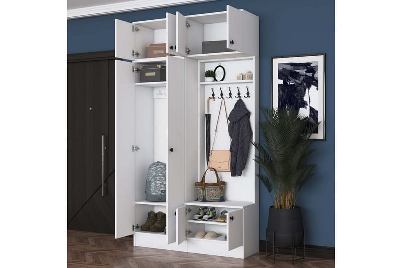 Quorra Eteiskalustesetti - Valkoinen - Huonekalut - Kalustesetit - Eteisen kalustesetit