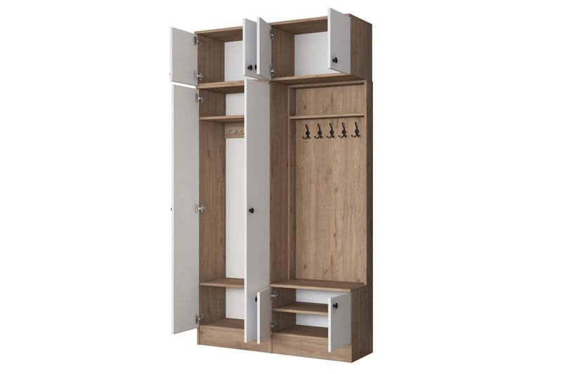 Quorra Eteiskalustesetti - Pähkinä/Valkoinen - Huonekalut - Kalustesetit - Eteisen kalustesetit