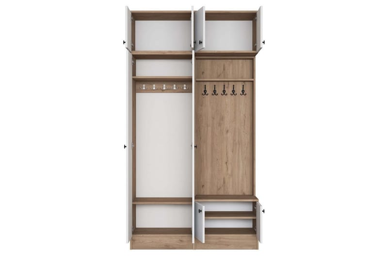 Quorra Eteiskalustesetti - Pähkinä/Valkoinen - Huonekalut - Kalustesetit - Eteisen kalustesetit