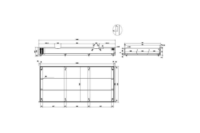 Sänky, jossa on laatikosto yöpöytä kirjoituspöytä vaatekaappi kirjahylly lipasto Alex - Huonekalut - Kalustesetit - Makuuhuoneen kalustesetit