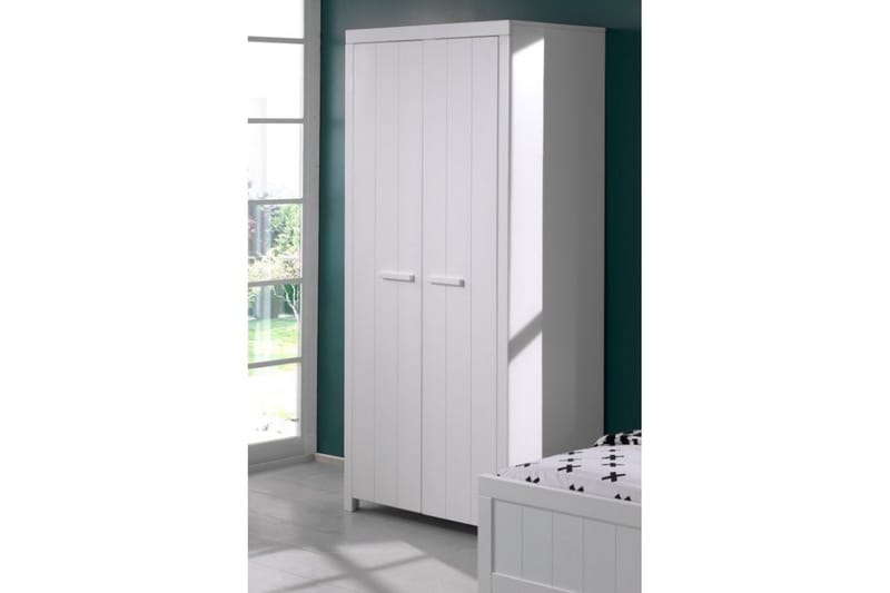 Sänky, jossa on yöpöytä 2-ovinen vaatekaappi Erik - Huonekalut - Kalustesetit - Makuuhuoneen kalustesetit