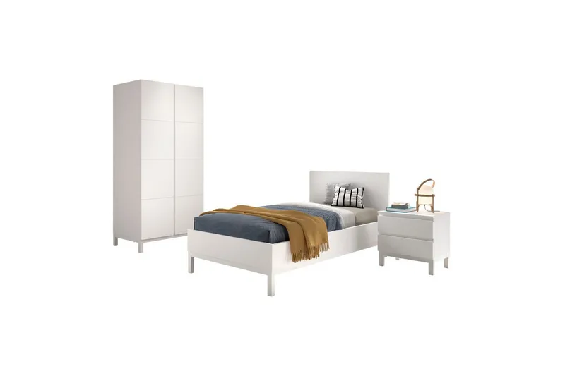 Sänky, jossa on yöpöytä 2-ovinen vaatekaappi Eva, undefined