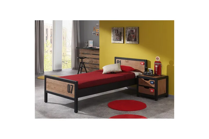 Sänky, jossa on yöpöytä Alex - Huonekalut - Kalustesetit - Makuuhuoneen kalustesetit