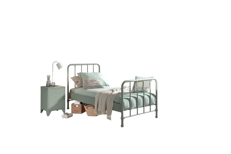 Sänky, jossa on yöpöytä Bronxx Oliivinvihreä - Oliivinvihreä - Huonekalut - Kalustesetit - Makuuhuoneen kalustesetit