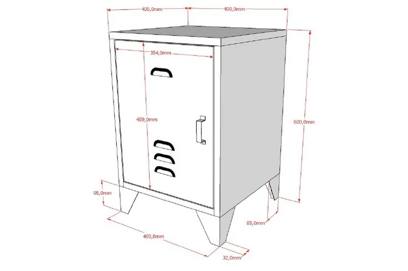 Sänky, jossa on yöpöytä Bronxx Oliivinvihreä - Oliivinvihreä - Huonekalut - Kalustesetit - Makuuhuoneen kalustesetit