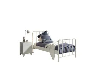 Sänky, jossa on yöpöytä Bronxx Valkoinen