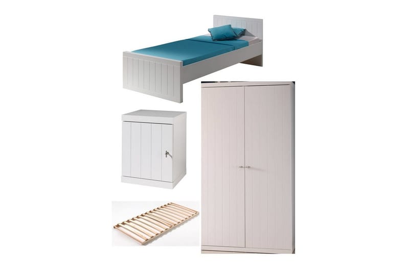 Sänky, sälepohjalla, yöpöydällä ja vaatekaapilla Robin, undefined