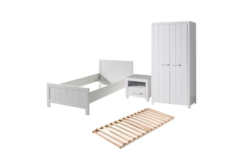 Sänky ja sälepohja Yöpöytä 2-ovinen vaatekaappi Erik, undefined