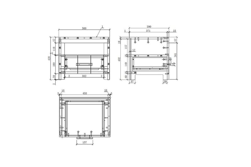 Sänky ja sälepohja Yöpöytä 3-ovinen vaatekaappi Kirjoituspöytä Kirjahylly Erik - Huonekalut - Kalustesetit - Makuuhuoneen kalustesetit