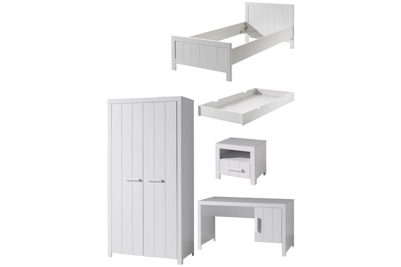 Sänky ja yöpöytä 2-ovinen vaatekaappi Pöytä Vetolaatikko Erik, undefined