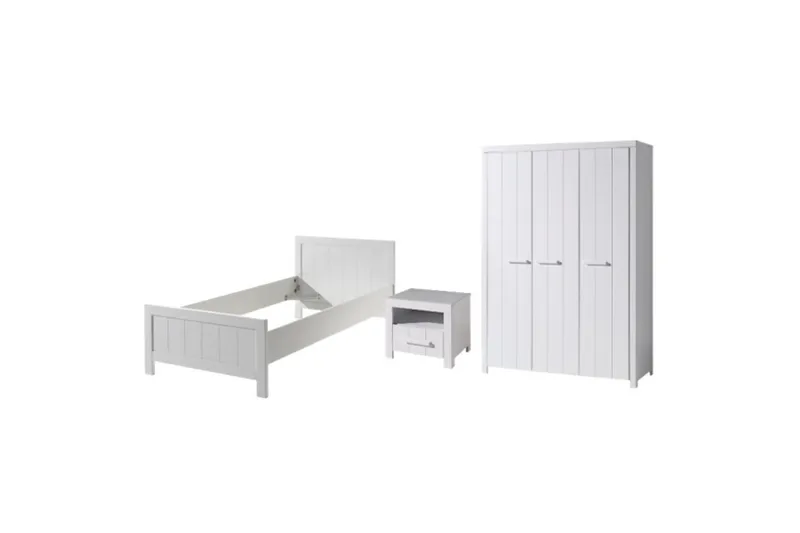 Sänky ja yöpöytä 3-ovinen vaatekaappi Erik, undefined
