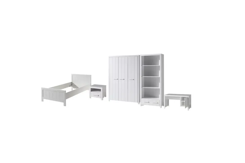 Sänky ja yöpöytä 3-ovinen vaatekaappi Pöytä Kirjahylly Erik, undefined