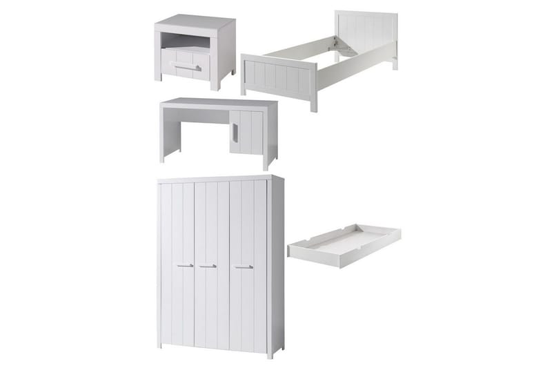 Sänky ja yöpöytä 3-ovinen vaatekaappi Pöytä Vetolaatikko Erik, undefined