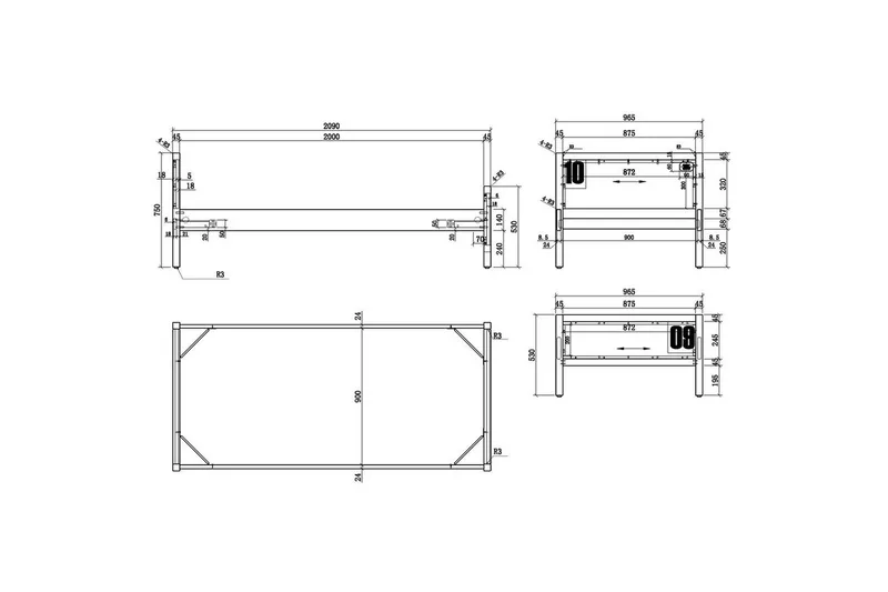 Sänky laatikolla, yöpöytä, kirjoituspöytä, vaatekaappi, kirjahylly Alex 2-ovinen - 2-ovinen - Huonekalut - Kalustesetit - Makuuhuoneen kalustesetit