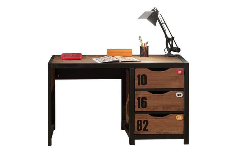 Sänky laatikolla, yöpöytä, kirjoituspöytä, vaatekaappi, kirjahylly Alex 3-ovinen - 3-ovinen - Huonekalut - Kalustesetit - Makuuhuoneen kalustesetit