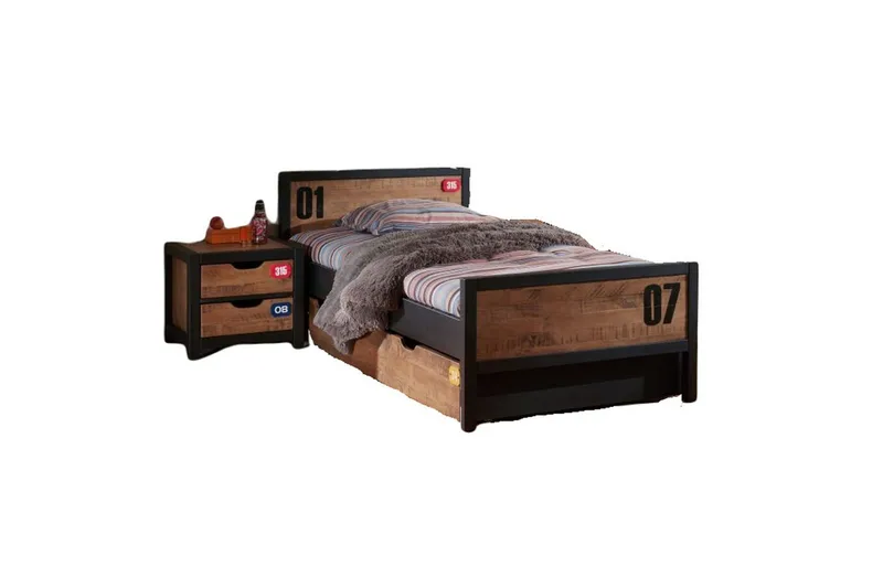 Sänky laatikolla, yöpöytä Alex, undefined