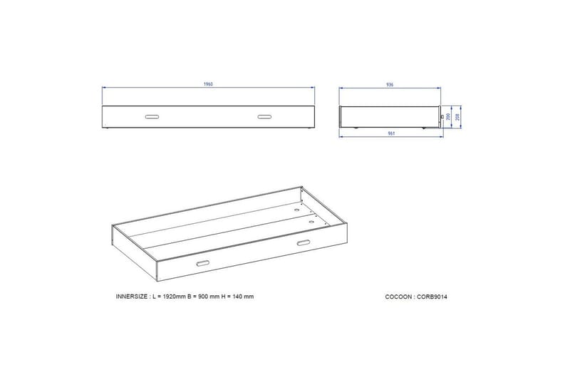 Sänky laatikolla ja pöydällä Kiddy - Huonekalut - Kalustesetit - Makuuhuoneen kalustesetit