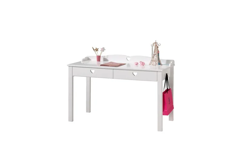 Sänky sälepohjalla Yöpöytä Vaatekaappi Työpöytä Amori Valkoinen 3-ovinen - 3-ovinen - Huonekalut - Kalustesetit - Makuuhuoneen kalustesetit