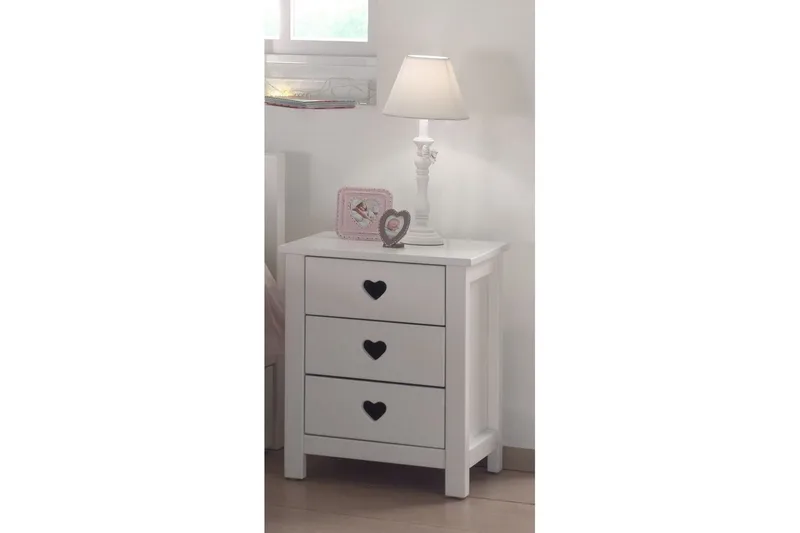 Sänky sälepohjalla Yöpöytä Vaatekaappi Työpöytä Amori Valkoinen 3-ovinen - 3-ovinen - Huonekalut - Kalustesetit - Makuuhuoneen kalustesetit