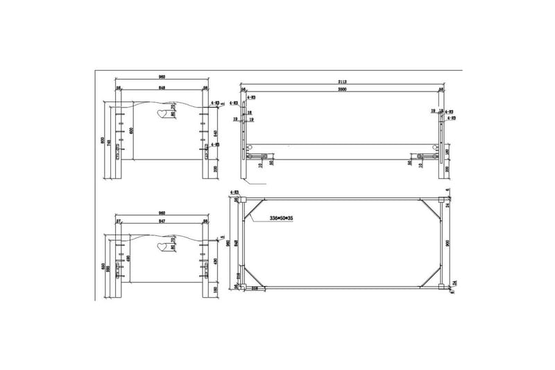 Sänky sälepohjalla Yöpöytä Vaatekaappi Työpöytä Kirjahylly Amori Valkoinen 2-ovinen - 2-ovinen - Huonekalut - Kalustesetit - Makuuhuoneen kalustesetit